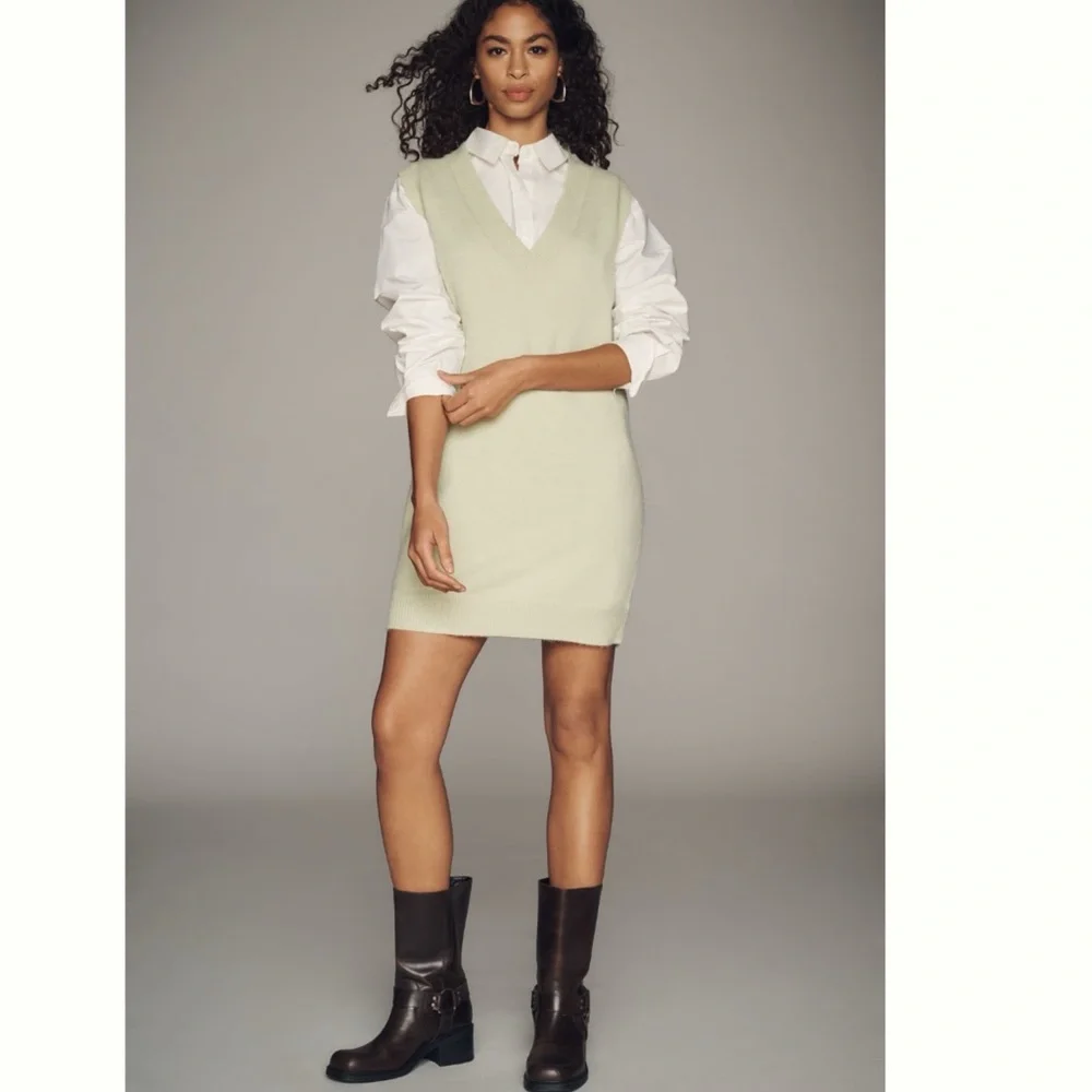NWT Anthropologie Sunday in Brooklyn Sweater Vest Cozy Soft Mini Dress, M - Picture 5 of 17
